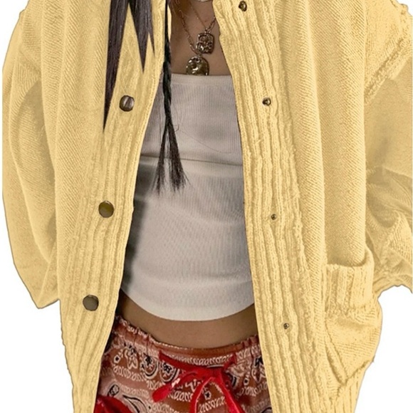 Yellow Button-Up Cardigan - Picture 2 of 3